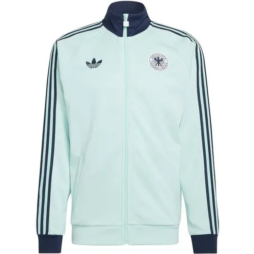 ADIDAS Herren Fanjacke Deutschland Originals Track Top - Kultige Fanjacke für Fußballfans, inspiriert vom Auswärtstrikot. Mit weichem Interlock-Material für hohen Tragekomfort und einem modernen Look, ideal für den Alltag und die Tribüne.