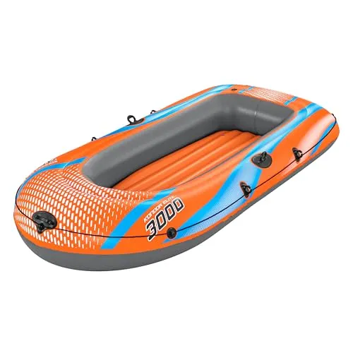Bestway Kondor Elite 3000 Schlauchboot 246x122 cm - Schlauchboot für 2 Erwachsene + Kind, mit aufblasbarem Boden für hohen Komfort und 3 Luftkammern für zusätzliche Sicherheit. Ideal für unvergessliche Tage auf dem Wasser!