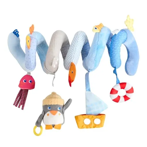 Haba Mobile Spirale Pinguin - Mobiles für Babys, mit abnehmbarem Pinguin und spannenden Elementen wie Glöckchen und knisternden Stoffen – ideal für stundenlangen Spielspaß und Entdeckung im Kinderwagen oder Gitterbett.