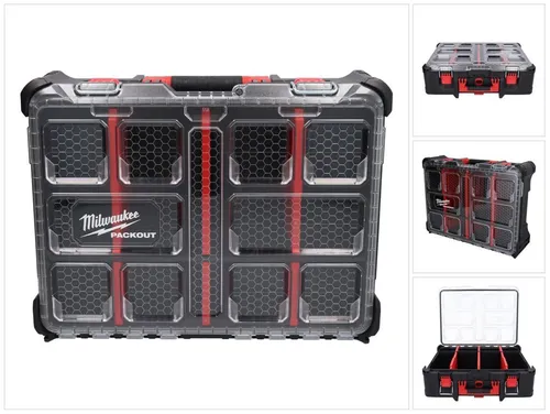 Milwaukee Deep Packout Organizer - 4932478625 - Werkzeugkästen mit hochwertiger Bauweise, bietet außergewöhnliche Langlebigkeit und Robustheit für Profis.