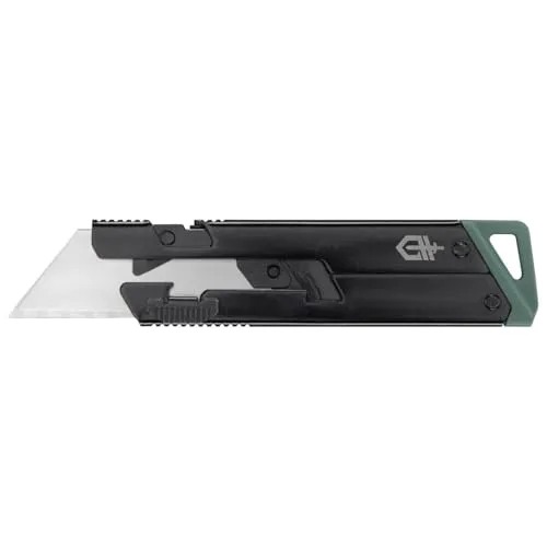 Gerber Cuttermesser mit Taschenclip, E.A.B. Slim, Wechselbare Standard-Trapezklinge, Slide Lock-Verriegelung, Klingenlänge: 3,7cm, Edelstahl (7Cr17MoV), 1075425