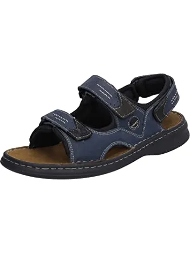 Josef Seibel 10236-11 Franklyn Herren Sandalen - Blau - Wanderschuhe aus hochwertigem Nubukleder mit drei Klettverschlüssen für optimalen Halt. Weich gepolstertes Fußbett und rutschfeste Sohle sorgen für höchsten Tragekomfort und sind perfekt für sommerliche Outdoor-Aktivitäten.