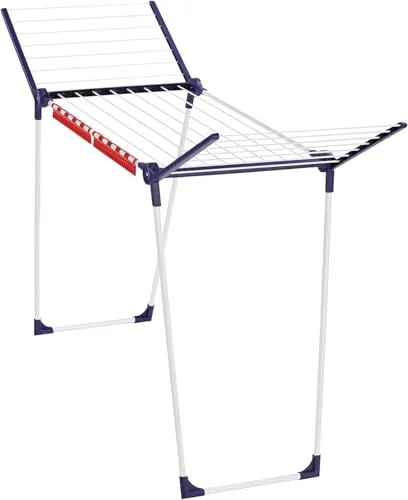 Leifheit Standtrockner Pegasus 160 Solid Slim - Wäscheständer mit klappbarem Design und Kleiderbügelhalter, ideal für platzsparende Wäschepflege in jedem Haushalt.