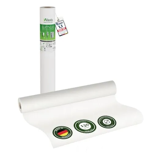 Veluxis Malervlies Premium Glatvlies – rissüberbrückend und formstabil - Das Veluxis® Premium Malervlies ist ideal für glatte Wände. Es bietet hohe Reißfestigkeit, ist einfach zu verarbeiten und sorgt für ein perfektes Oberflächenbild. Verfügbar in 130 g/m² und 150 g/m² für individuelle Ansprüche.