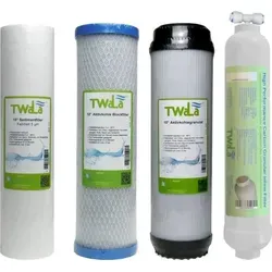 TWaLa 10' Filter Set 4-teilig Trinkwasser Filter für RO Umkehrosmose, Brunnenwasser, Wasserfilter