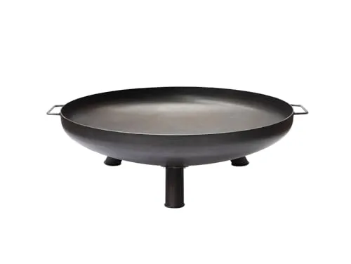 Grillfürst Feuerschale Ø 75 cm aus Stahl - Robuste Feuerschale für Garten und Terrasse - Die massive Feuerschale aus 2,5 mm starkem Rohstahl ist hitzebeständig und ideal für Lagerfeuer oder als Kochstelle. Dank der stabilen Standfüße bietet sie Sicherheit und vielseitige Einsatzmöglichkeiten.