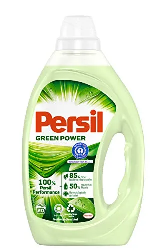 Persil Green Power Vollwaschmittel - Ökologisches Waschmittel mit 85% natürlichen Inhaltsstoffen, dermatologisch getestet und ideal für empfindliche Haut; entfernt hartnäckige Flecken und schützt die Fasern.