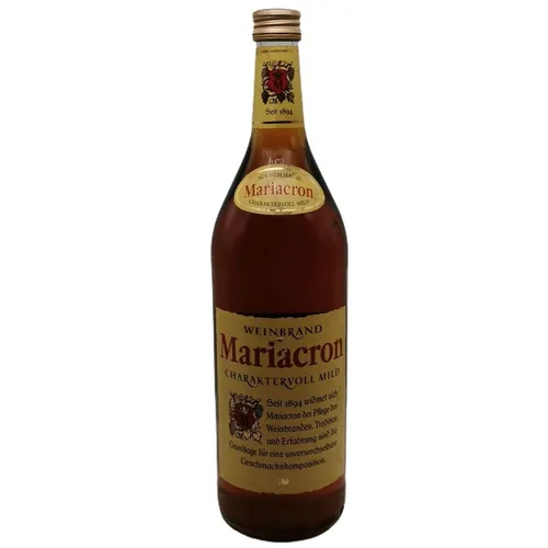 Mariacron Weinbrand 1 l – Charaktervoller Genuss - Cognac – harmonischer, milder Weinbrand mit 36% vol. Alkohol, ideal für Weinbrand-Liebhaber und Genießer.