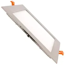 LED Einbaustrahler flach 18W Eckig SuperSlim Ausschnitt 205x205 mm Silber 6000K Kaltweiß - Silber