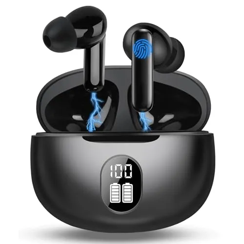 Bluetooth Kopfhörer 5.3 mit LED-Anzeige und IPX7 Wasserschutz