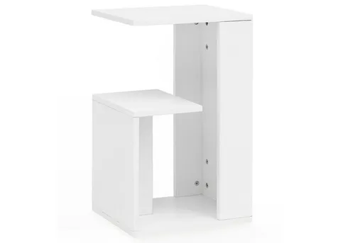 FINEBUY Beistelltisch SuVa13502_1 – Moderner Anstelltisch für Sofa - Ablagetisch aus robustem Holz in Weiß, ideal für stilvolle Wohnzimmerdekoration und praktische Aufbewahrung. Schnell montiert und ein echter Blickfang!