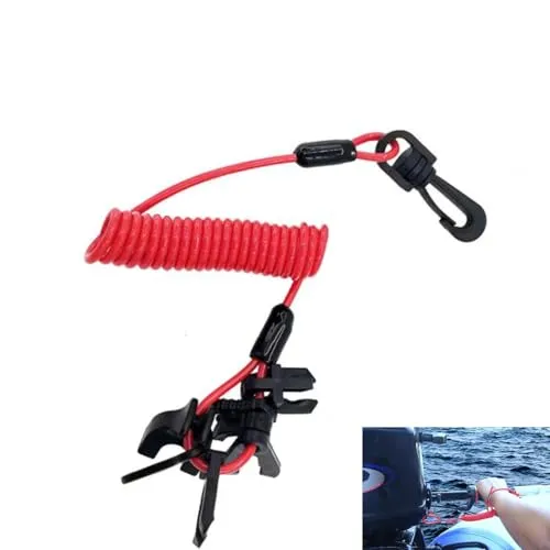 BOBOZHONG Außenborder Lanyard Universal Außenborder Schalter Schlüssel Außenbordmotor Kill Switch Motor Stop Switch Key Lanyard Kill Switch Safety Lanyard für Motorboot und Außenbordmotoren(A)