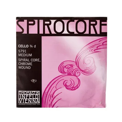 Thomastik Spirocore C Cello 4/4 medium - Hochwertige Cello-Saite für 4/4 Celli, bietet exzellente Ansprache und warmen Klang durch Chrom auf Spiralseilkern.