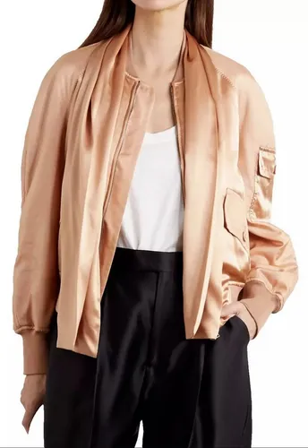 Tom Ford Seiden Bomberjacke mit abnehmbarem Schal in Rosa von TOM FORD