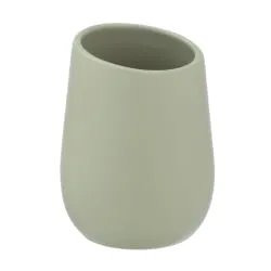 Wenko-Wenselaar GmbH & Co. KG WENKO Zahnputzbecher Badi Lindgrün Keramik, Ø 8 x 11 cm, Puristischer Zahnputzbecher in moderner Farbgebung, 1 Stück 24117100