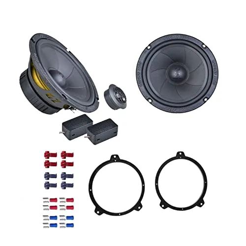 Ground Zero GZIC 165.2 Lautsprecher mit Einbauset passend für BMW 3er Coupe (E46) 1996-2006 Türen vorne/hinten 300 Watt 165mm 2 Wege Kompo