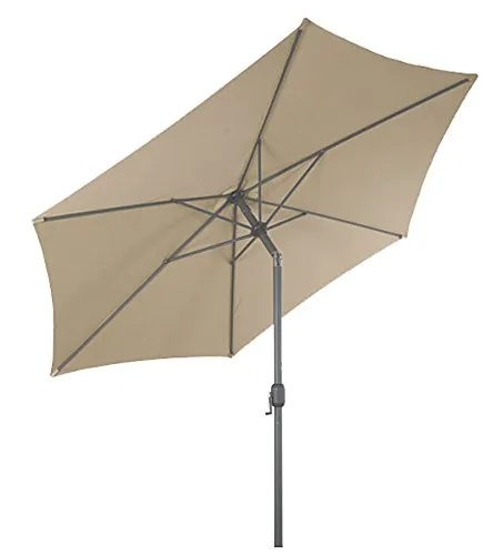 Spetebo Alu Sonnenschirm 300 cm mit Knickgelenk und Kurbel - Beige - Sonnenschirm mit 300 cm Durchmesser, verstellbarem Neigungswinkel und stabiler Kurbel. Ideal für Terrassen und Garten, schützt effektiv vor Sonne.
