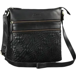Benthill Schultertasche Damen - Echt Leder Umhängetasche, vintage Schwarz, robust und geräumig für den Alltag