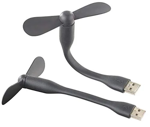Callstel USB Fan: 2er Pack Flexibler USB-Ventilator für PC, Notebook, Laptop, Powerbank (Kleiner Ventilator, zur Abkühlung, Reise Zubehör Auto)