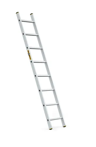 Drabest - Aufstiegsleiter - 8 Sprossen, Tragfähigkeit 150 kg, Aluleiter 1x8 Stufen Professionelle Anlegeleiter