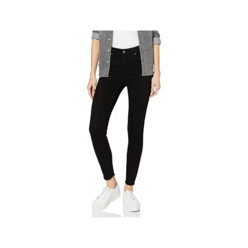 ONLY NOS Damen onlBLUSH MID SK ANK RAWJNS REA2343 NOOS Skinny Jeans - Schwarze Skinny Jeans mit schmalem Beinverlauf und offenen Kanten, perfekt für einen trendigen Look im Alltag.