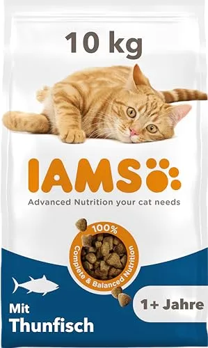 IAMS Advanced Nutrition Cat Adult Thunfisch – Trockenfutter für Katzen - Katzenfutter mit hochwertigem Thunfisch, reich an Proteinen für gesunde Muskeln und ein glänzendes Fell.