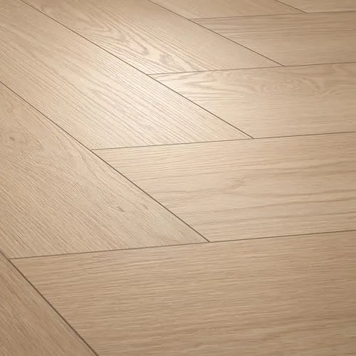 Laminat Nature Sense Baronia Eiche sand Fischgrät 840 x 168 x 8 mm - Laminatboden im eleganten Fischgrät-Design, robust und pflegeleicht, ideal für stilvolle Wohnräume.