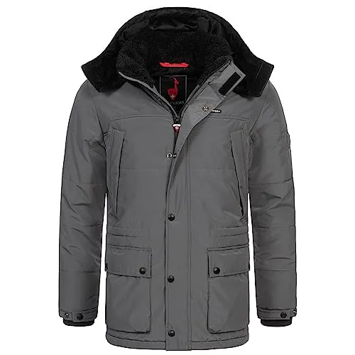 Höhenhorn Mangard Herren Winterjacke Grau Gr. M - Warm und Winddicht - Funktionsjacke mit dicker Innenwattierung für optimale Wärmeisolation und atmungsaktiven Materialien für frische Luftzirkulation. Ideal für kalte Tage!