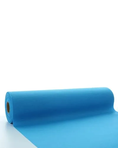 Sovie Horeca Linclass Airlaid Tischläufer Aquablau - 40cm x 24m - Einfarbiger Einmal-Tischläufer - Perforierung alle 120cm - Ideal für Dekorationen