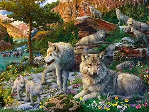 Ravensburger Puzzle Wolfsrudel im Frühlingserwachen 16598 - 1500 Teile - Fesselndes Puzzle für 12-16 Jahre, mit 1500 Teilen aus hochwertiger Pappe, ideal für entspannende Stunden und kreative Herausforderungen.