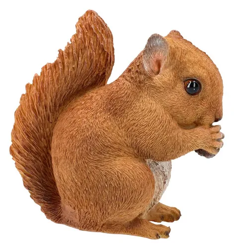 Figuren Shop GmbH Gartenfigur Eichhörnchen Deko – Naturgetreue Tierfigur für Garten - Figuren – Wetterbeständige, handbemalte Eichhörnchenfigur aus hochwertigem Polyresin, ideal für Garten, Balkon oder Terrasse. Verleiht jedem Außenbereich eine charmante Atmosphäre.