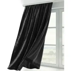 Beautex Verdunkelungsvorhang Samt schwarz 140x245 cm - Gardinen aus hochwertigem Velvet für optimale Abdunkelung und Privatsphäre, ideal für Schlafzimmer oder Wohnräume. Pflegeleicht und bis 30 Grad waschbar.