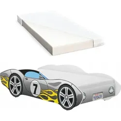 iGLOBAL Kinderbett Autobett Cars 140x70 cm mit Schaumstoffmatratze