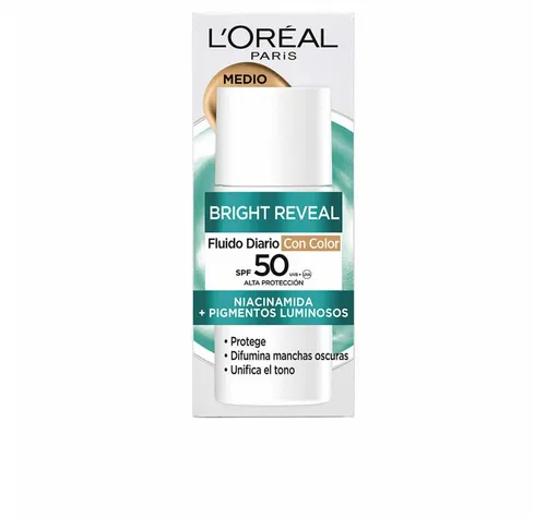 L'Oreal BRIGHT REVEAL NIACINAMIDA Fluid SPF50 - 50 ml - Hochwertige Sonnencreme mit Lichtschutzfaktor 50, ideal für den täglichen Gebrauch. Schützt die Haut effektiv und sorgt für ein strahlendes Hautbild.