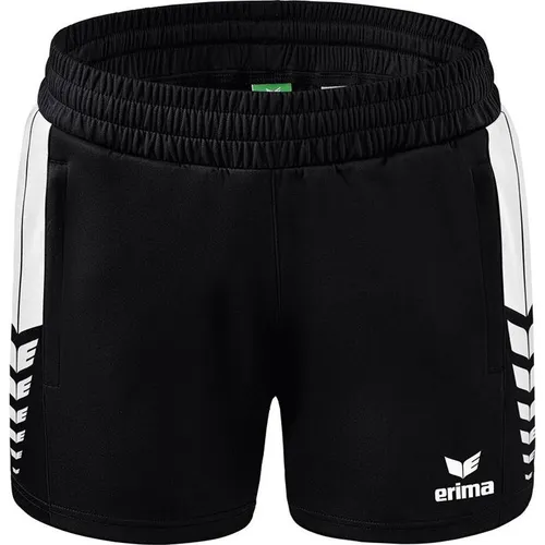 Erima Trainingshose Six Wings Worker Shorts Damen 38 - Trainingsbekleidung für Handball, aus 100% Polyester, Größe 38, in stylischem Black/White für optimalen Komfort und Bewegungsfreiheit.