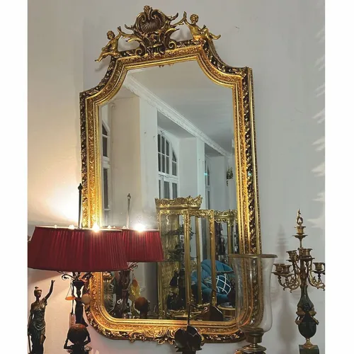Casa Padrino Barock Spiegel mit Engelsfiguren Gold von Casa Padrino