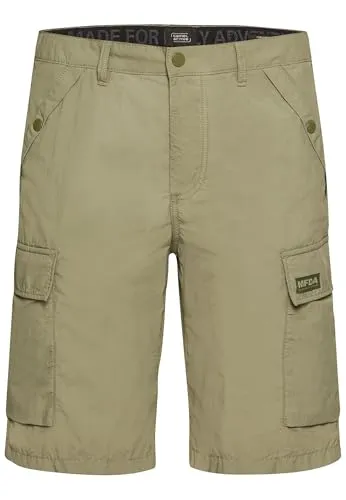 camel active Herren Cargo Shorts Regular Fit Dunkelgrün - Herren-Shorts aus 2-Way-Stretch-Material für optimale Bewegungsfreiheit, Regular Fit mit praktischen Cargotaschen und stylishem Logo-Patch.