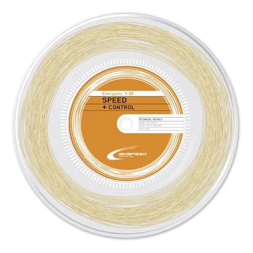 IsoSpeed Tennissaite Energetic 200m Rolle - Power & Kontrolle in Gelbgold - Tennissaiten mit innovativem Energiespeicher, der Spannungsverlust minimiert und optimale Kontrolle bietet. Ideal für ambitionierte Spieler.