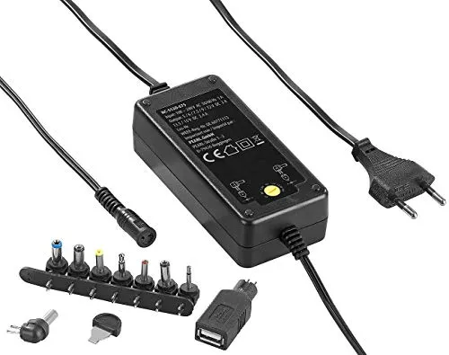 revolt Universal Netzteil: Universal-Schaltnetzteil 5-15 Volt, bis 3.000 mA / 36 W, 9 Adapter (12V Netzteil, Laptop Ladekabel, Notebook Netzadapter)