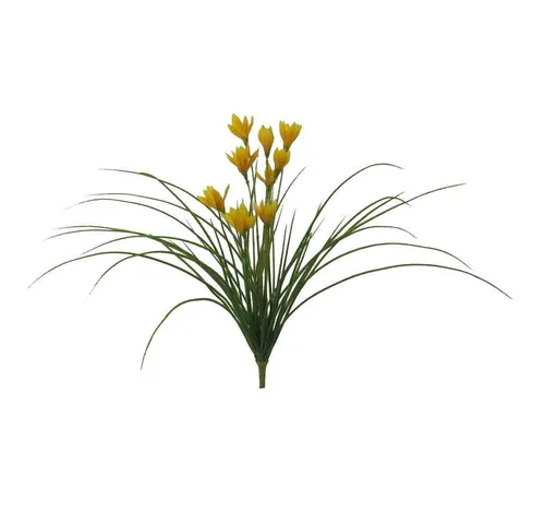 Kunstpflanze Kunstpflanze GRAS-WILDKROKUSBUSCH mit 9 Krokus-Blüten. 43cm., Gasper, Höhe 43.00 cm