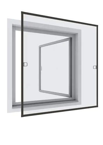 Rhino Screen Insektenschutz Fenster Spannrahmen - Fliegengitter aus langlebigem Aluminium mit UV-beständigem Fiberglasgewebe für optimalen Schutz vor Insekten, individuell anpassbar und bohrfrei montierbar.