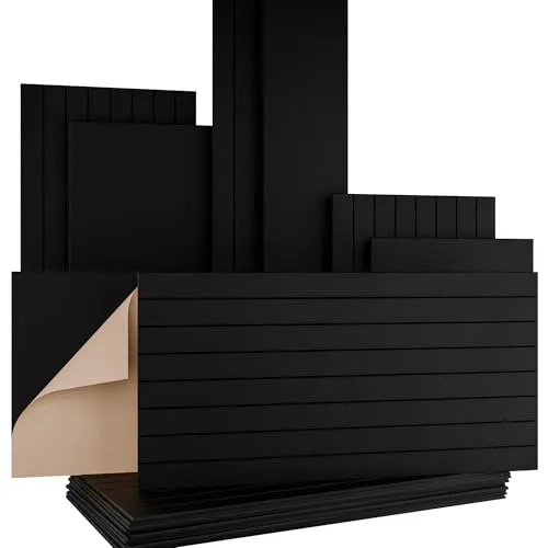 AKUSTIKO Akustikpaneele Selbstklebend 120x60cm - 4 Stück Schwarz - Set mit 4 selbstklebenden Akustikpaneelen (2.88m²) in Schwarz, ideal zur Reduktion von Nachhall und Verbesserung der Raumakustik. Einfache Montage ohne Werkzeug dank selbstklebender Rückseite.