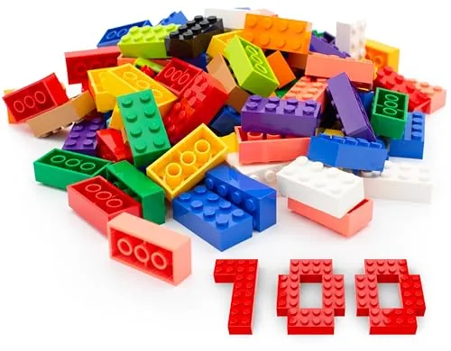 LEGO Steine 2x4 Bunt, 100 Stück