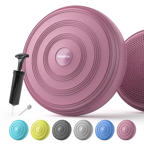 PROIRON Ballsitzkissen, Balance Pad 34cm, Noppenkissen für aufrechte Körperhaltung, Fitness, Gleichgewichts- und Krafttraining inkl. Pumpe (Rot)