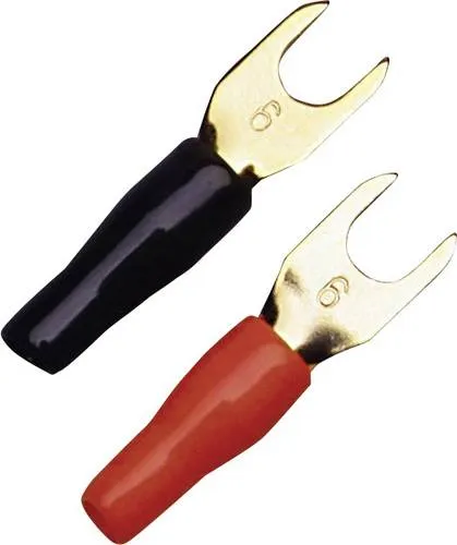 Sinuslive KSI 6 Gabelkabelschuh 6mm² Loch-Ø=5mm Teilisoliert Schwarz, Rot 10St.