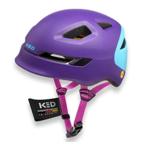 KED Kinderhelm POP, lila -sky - Der KED Kinderhelm POP bietet mit dem MIPS® Brain-Protection-System und dem K-FIT Anpassungssystem höchsten Tragekomfort und Sicherheit. Mit integriertem Blink-LED Rücklicht für optimale Sichtbarkeit im Straßenverkehr.