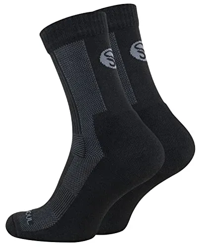 STARK SOUL 1 Paar Merino Socken, Damen & Herren Trekkingsocken aus Merinowolle, Funktionssocken, schwarz, Gr. 43-46
