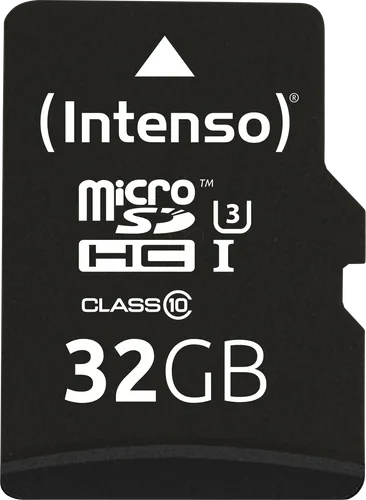 Intenso Professional microSDHC 32GB Class 10 UHS-I U3 V30 - Extrem schnelle Speicherkarte mit bis zu 100 MB/s, perfekt für Action-Cams und Drohnen, inkl. SD-Adapter