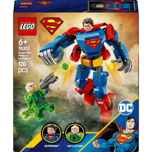 LEGO Superman™ Mech vs. Lex Luthor™ - 76302 - Erlebe den epischen Kampf zwischen Superman™ und Lex Luthor™! Baue den flexiblen Mech und besiege den Superschurken mit coolen Bewegungen. Kreatives Spielvergnügen für Fans ab 8 Jahren.