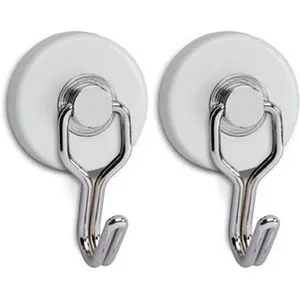 Maul Hakenmagnet 61557, Karussell-Haken, Ø 35mm, Haftkraft 5kg, weiß, 2 Stück